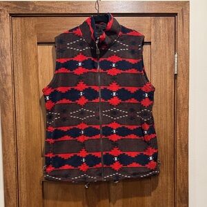 Men's Patterned Vest - Red and Blue